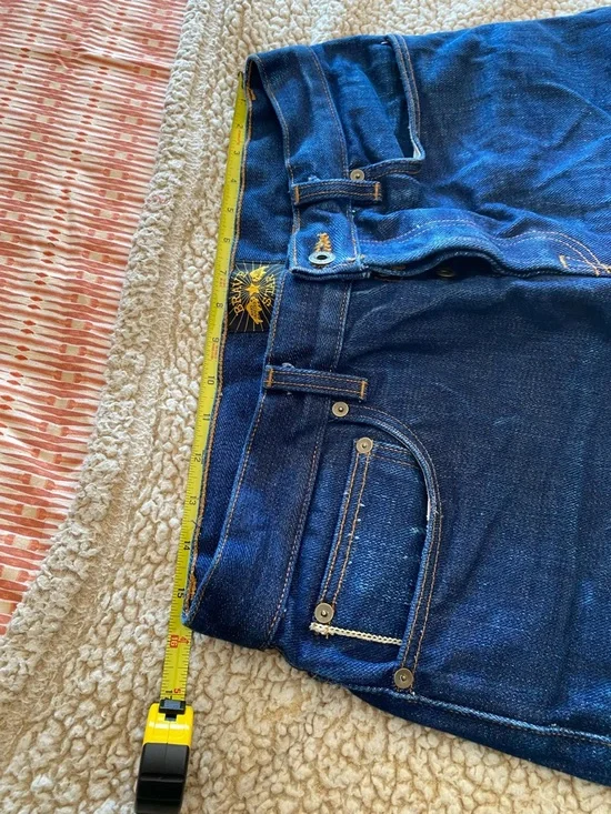 Brave Star Slim Straight Men's Dark Blue Denim Jeans - Picture 8 of 16